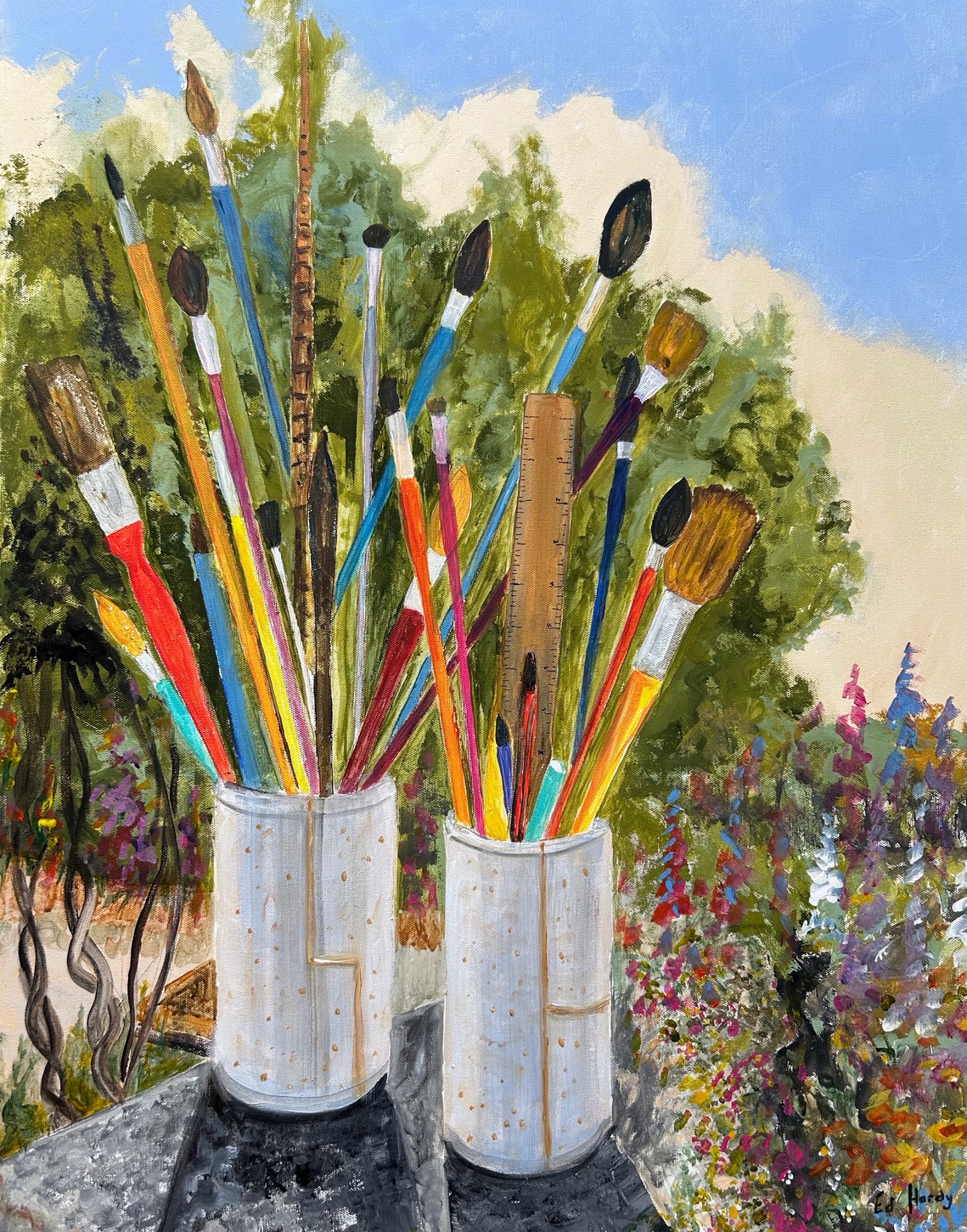 Brushes, Acrylic Canvas Unframed, H80cm x W60cm, £180