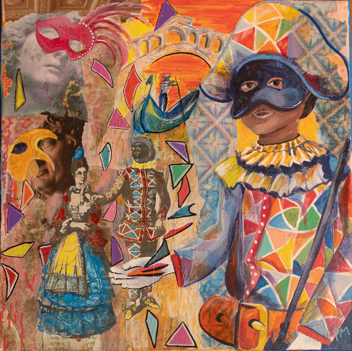 Harlequin Kaleidoscope, Mixed Media, Unframed Canvas, 295mm x 295mm, £50