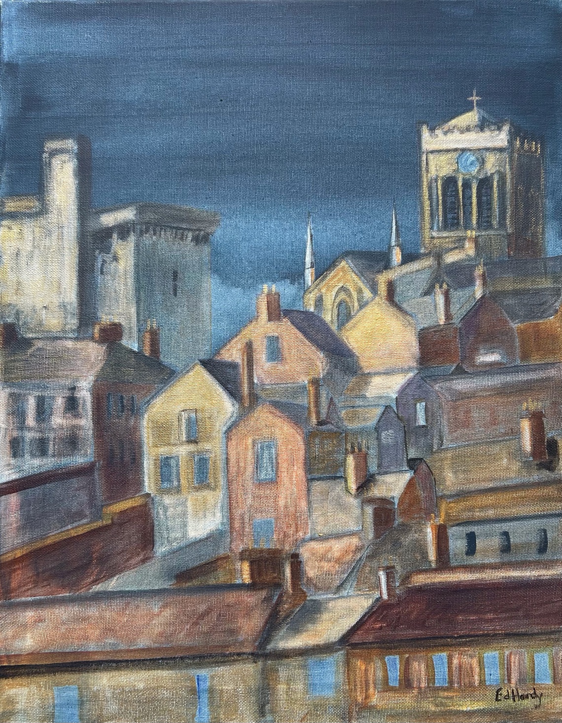 Hexham, Acrylic Canvas, H40cm x W20cm, £85