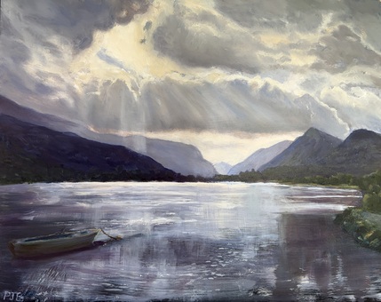 Llyn Padarn, Snowdonia, Oil Framed, H50cm x W60cm, £225