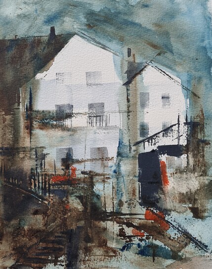 New Development, Watercolour Framed, H40cm x W30cm, £125