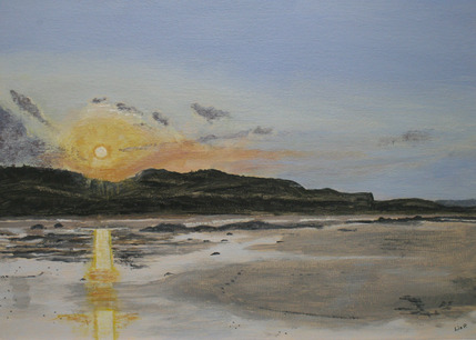 Northumberland Beach Sunset, Acrylic Framed, W46cm x H36cm, £85