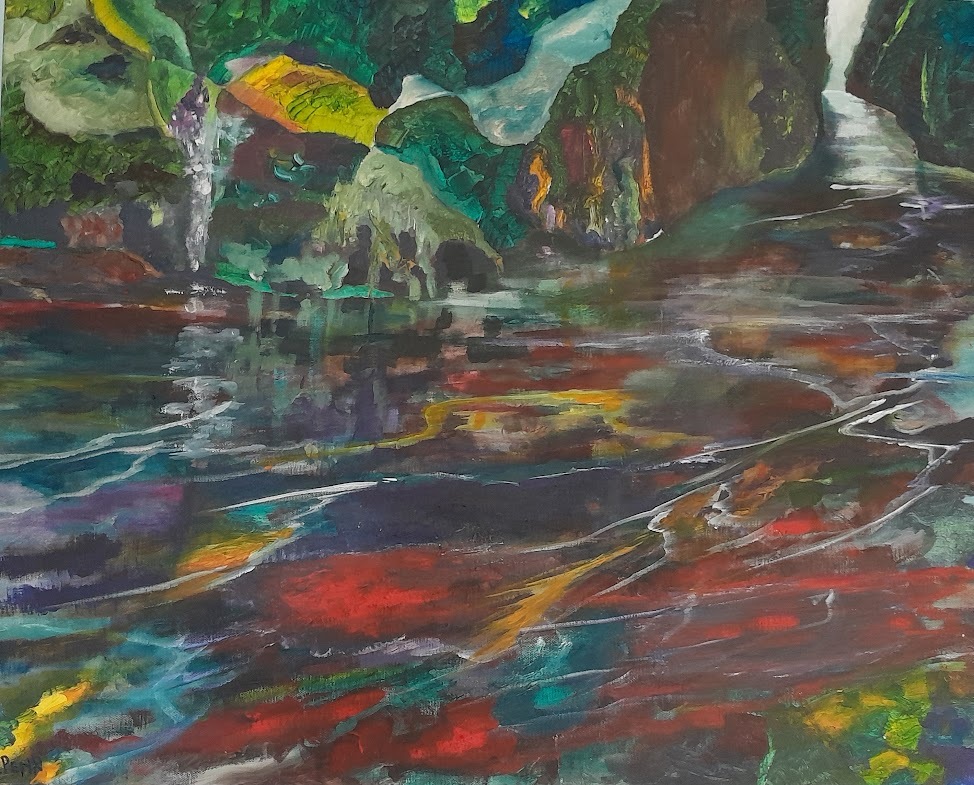 Torrent, Acrylic on deep canvas, H61cm x W76cm, £240