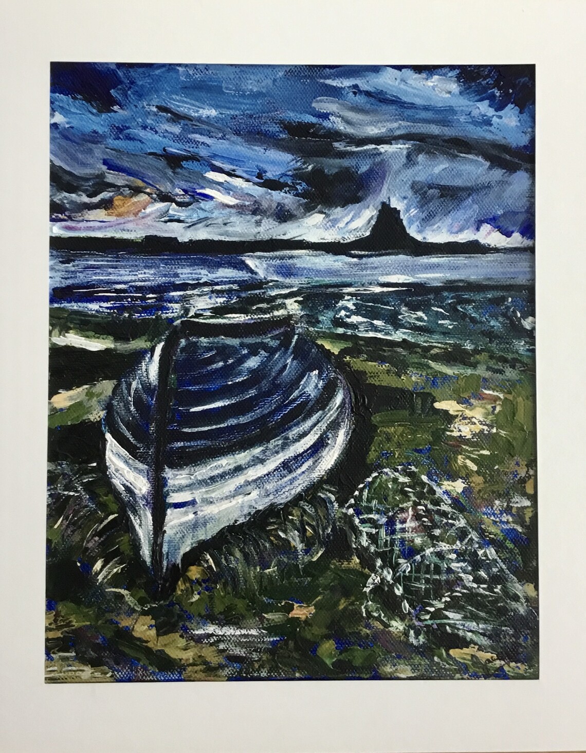 Upturned Boat Lindisfarne, Acrylic Framed, H52cm x W42cm, £85