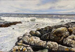Wild Grey Ocean, Pastel Framed, H460mm x W615mm, £180